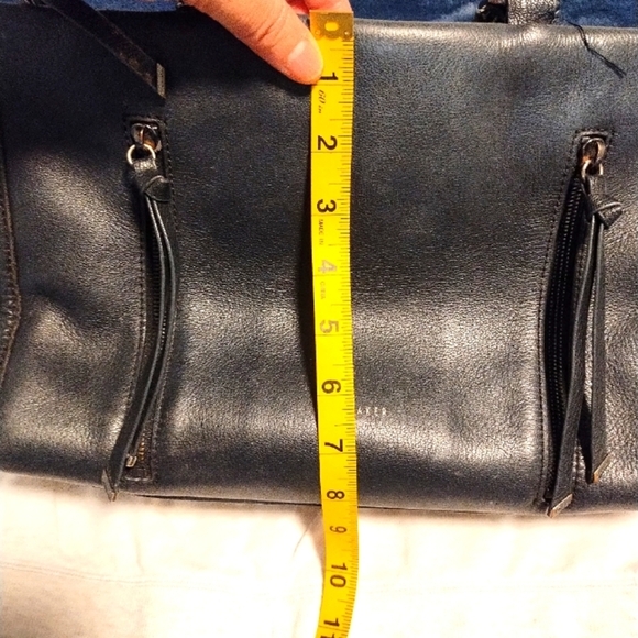 Ted Baker Hanaee Double Zipper  Black Leather Handbag - Picture 2 of 16